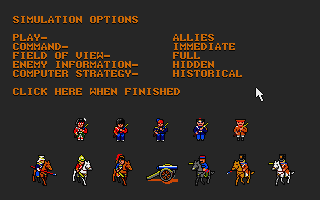 The Charge of the Light Brigade (Atari ST) screenshot: Options