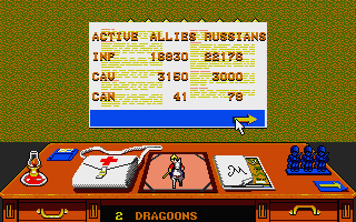 The Charge of the Light Brigade (Atari ST) screenshot: Status