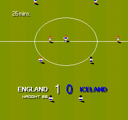 Championship Soccer '94 (SNES) screenshot: Demo. England scored a goal.