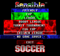 Championship Soccer '94 (SNES) screenshot: Custom Teams menu.