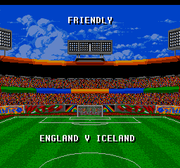 Championship Soccer '94 (SNES) screenshot: Demo. Friendly match announcement.