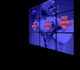 John Madden Football '93 (SNES) screenshot: The Japanese version features a new introduction. Instead of Madden "talking", we get the game's logo through the screens...