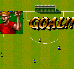Championship Soccer '94 (SNES) screenshot: Goal!!