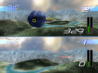 N.GEN Racing (PlayStation) screenshot: Collecting the powerball.