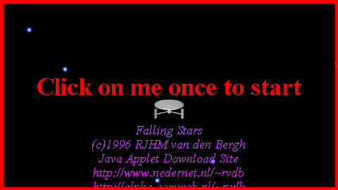 Falling Stars (Browser) screenshot: Title screen.