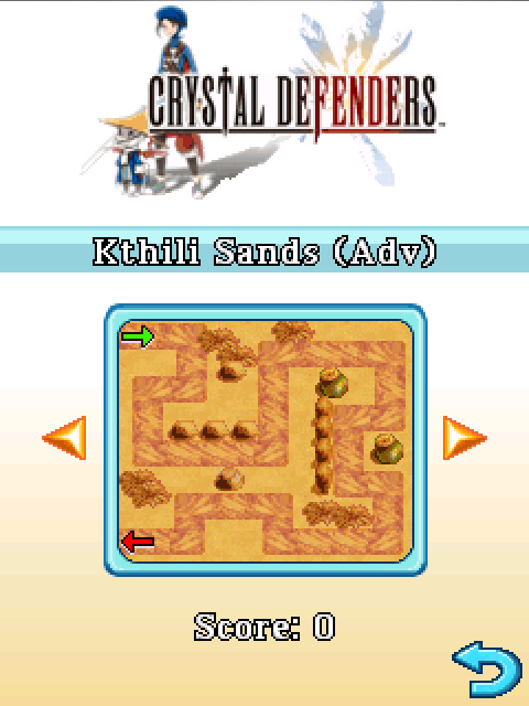 Crystal Defenders (Windows Mobile) screenshot: Stage selection