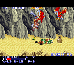The King of Dragons (SNES) screenshot: Some spells turn enemies into frogs.