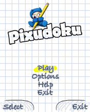 Pixudoku (J2ME) screenshot: Main menu