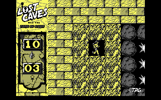 Lost Caves (Amstrad CPC) screenshot: Start of fourth level