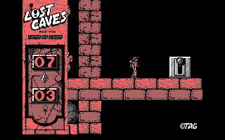 Lost Caves (Amstrad CPC) screenshot: A lever