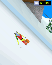 Playman Winter Games (J2ME) screenshot: Didn't go very well