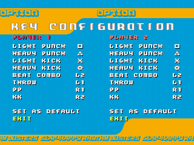 Slap Happy Rhythm Busters (PlayStation) screenshot: Option mode - Key Configuration.