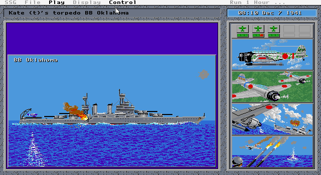 Carriers at War (DOS) screenshot: Japanese Ship Attack