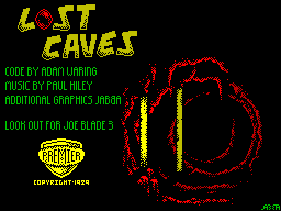 Lost Caves (ZX Spectrum) screenshot: Title screen