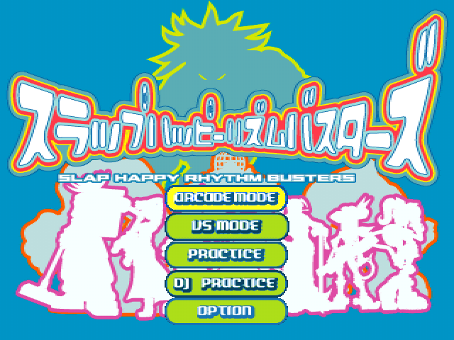 Slap Happy Rhythm Busters (PlayStation) screenshot: Title screen & Main menu.