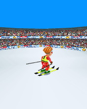 Playman Winter Games (J2ME) screenshot: Finishing slalom