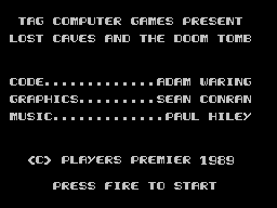 Lost Caves (ZX Spectrum) screenshot: Second title screen