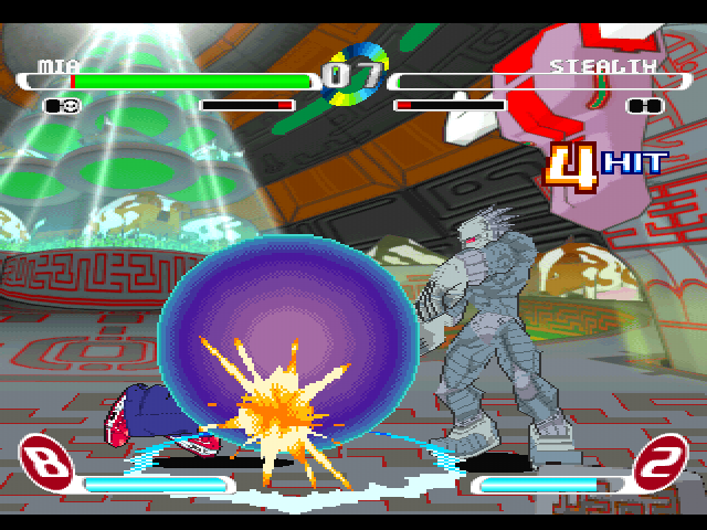 Slap Happy Rhythm Busters (PlayStation) screenshot: Against Stealth.