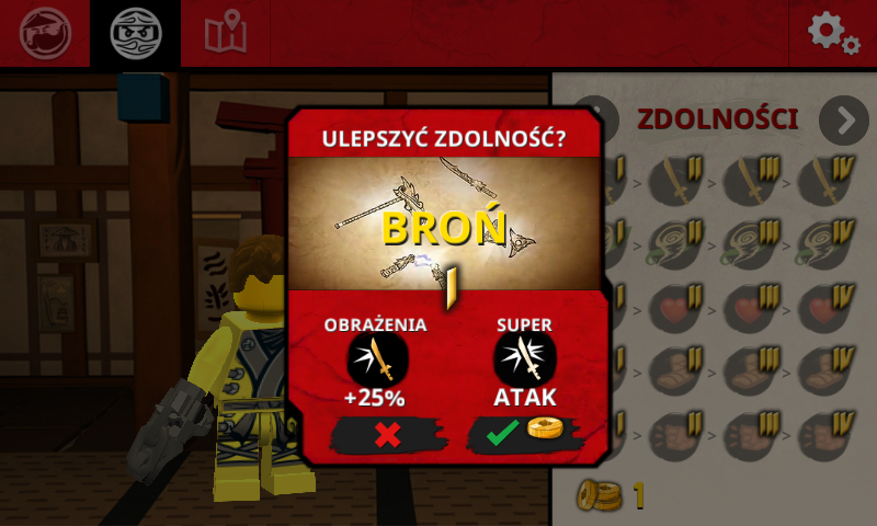 LEGO Ninjago: WU-CRU (Android) screenshot: Leveling ability