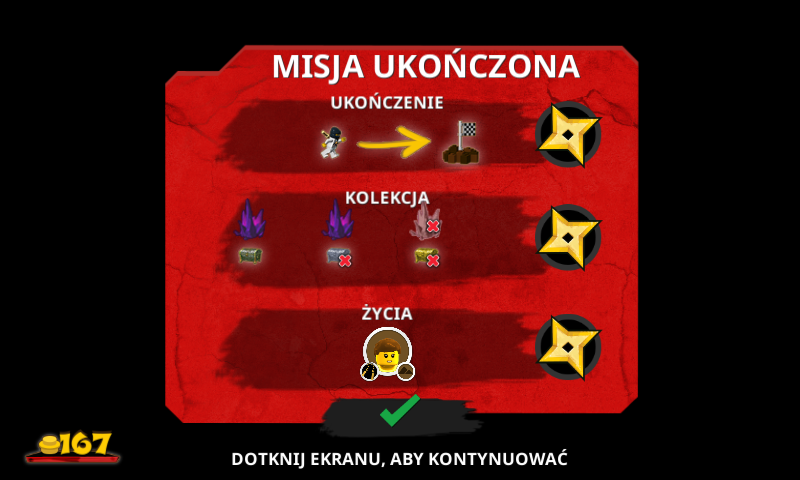 LEGO Ninjago: WU-CRU (Android) screenshot: Mission summary