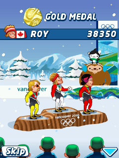 Vancouver 2010: Official Mobile Game of the Olympic Winter Games (J2ME) screenshot: Medal ceremony