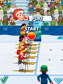 Vancouver 2010: Official Mobile Game of the Olympic Winter Games (J2ME) screenshot: Starting out with skiing