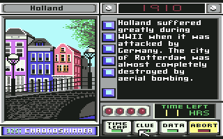 Where in Time Is Carmen Sandiego? (Commodore 64) screenshot: Holland, 1910