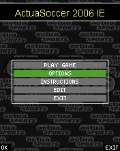Actua Soccer 2006: International Edition (J2ME) screenshot: Main menu
