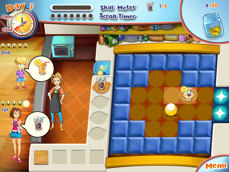 Pac-Man Pizza Parlor (Windows) screenshot: Serving drinks
