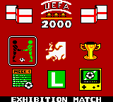 UEFA 2000 (Game Boy Color) screenshot: Main Menu