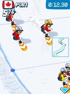 Vancouver 2010: Official Mobile Game of the Olympic Winter Games (J2ME) screenshot: Snowboard cross