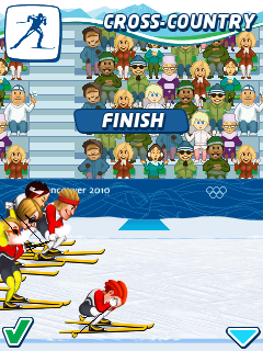 Vancouver 2010: Official Mobile Game of the Olympic Winter Games (J2ME) screenshot: Crying over the poor performance