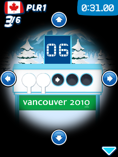 Vancouver 2010: Official Mobile Game of the Olympic Winter Games (J2ME) screenshot: I have to press the button that shows in the target.