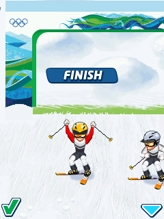 Vancouver 2010: Official Mobile Game of the Olympic Winter Games (J2ME) screenshot: That went well at least