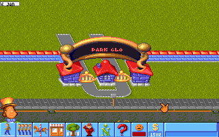 Theme Park (Amiga) screenshot: Starting a new park. (Amiga 1200 - 256 color AGA version)