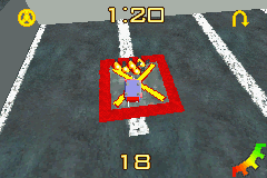 Robot Wars: Extreme Destruction (Game Boy Advance) screenshot: Destroying robots in gauntlet mode