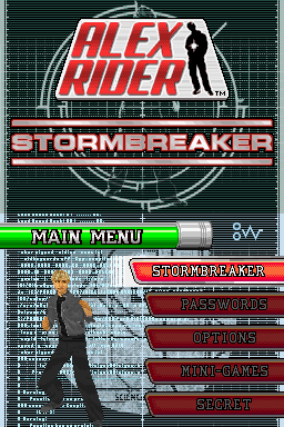 Alex Rider: Stormbreaker (Nintendo DS) screenshot: The title screen.