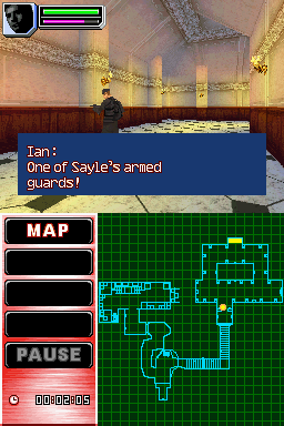 Alex Rider: Stormbreaker (Nintendo DS) screenshot: Look out! An armed guard!