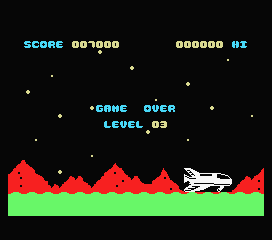 Space Walk (MSX) screenshot: I lost my last life. Game over.