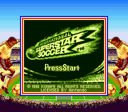 International Superstar Soccer (Game Boy) screenshot: Title screen (Super Game Boy)