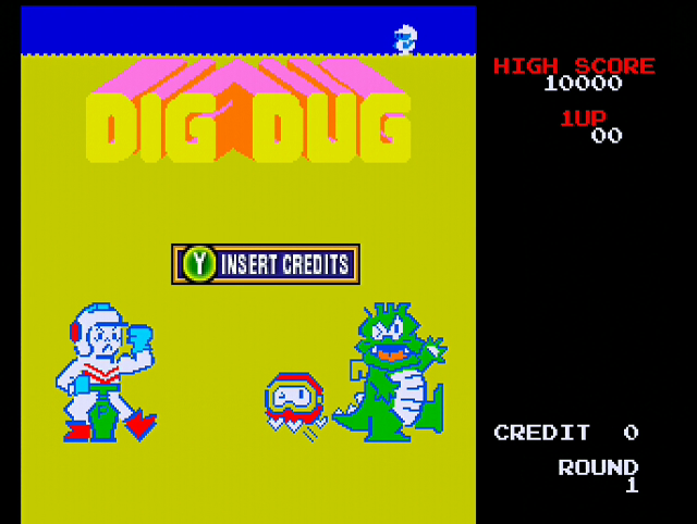 Namco Museum 64 (Dreamcast) screenshot: Dig Dug title screen