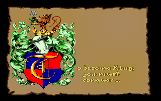 Castles II: Siege & Conquest (Amiga CD32) screenshot: To become king you must conquer...