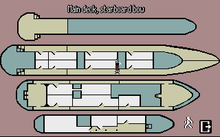 Cruise for a Corpse (Atari ST) screenshot: Map over the ship