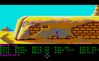 Zak McKracken and the Alien Mindbenders (Atari ST) screenshot: Leg of the Sphinx.