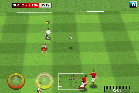 Real Soccer 2009 (Android) screenshot: Attempting a tackle