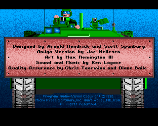 M1 Tank Platoon (Amiga) screenshot: Credits.