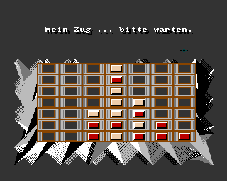 Amiga Spiele 1 (Amiga) screenshot: Quadriga: a game in progress, doesn't look too good for me.