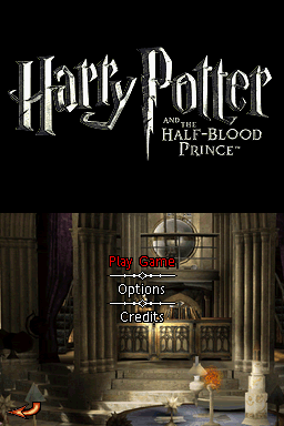 Harry Potter and the Half-Blood Prince (Nintendo DS) screenshot: Title screen with main menu.
