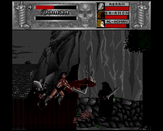 Doman: Grzechy Ardana (Amiga) screenshot: Didn't I kill this Ba-Amon already? No time to ponder that, he brought more buddies!