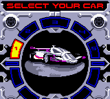 San Francisco Rush 2049 (Game Boy Color) screenshot: Select your car.
